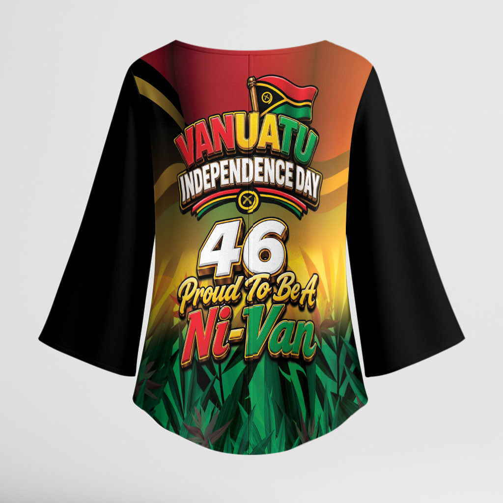 Vanuatu Independence Day Kimono Sleeve Blouse Chibi Boar Proud To Be A Ni-Van