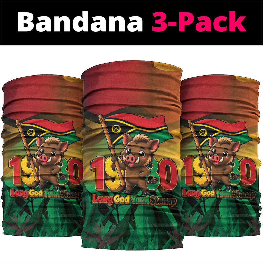 Vanuatu Independence Day Neck Gaiter Chibi Boar Proud To Be A Ni-Van