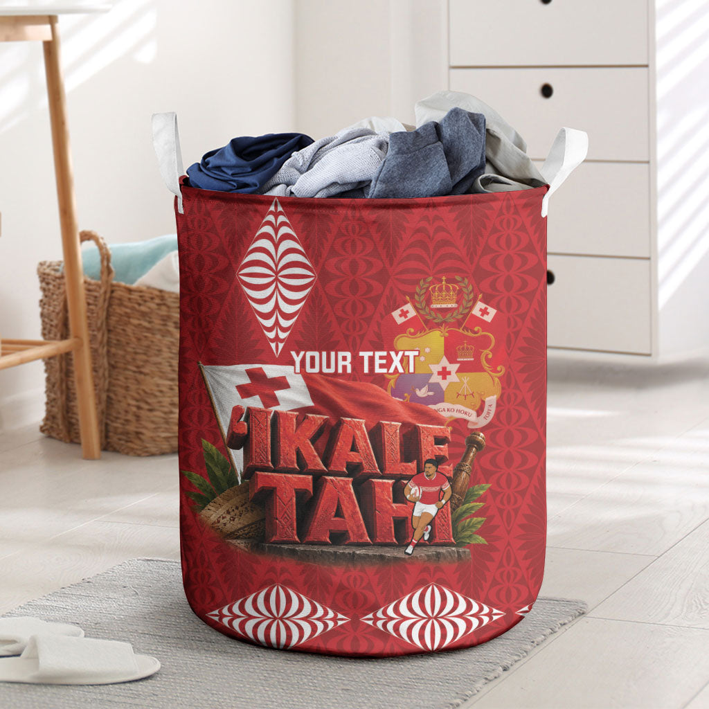 Tonga Rugby Custom Laundry Basket 2026 Go Ikale Tahi Ngatu Pattern