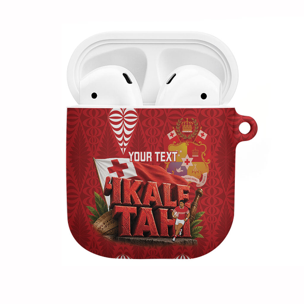 Tonga Rugby Custom AirPods Case 2026 Go Ikale Tahi Ngatu Pattern