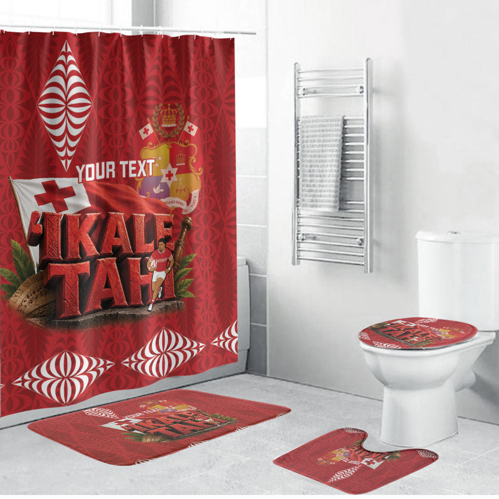 Tonga Rugby Custom Bathroom Set 2026 Go Ikale Tahi Ngatu Pattern