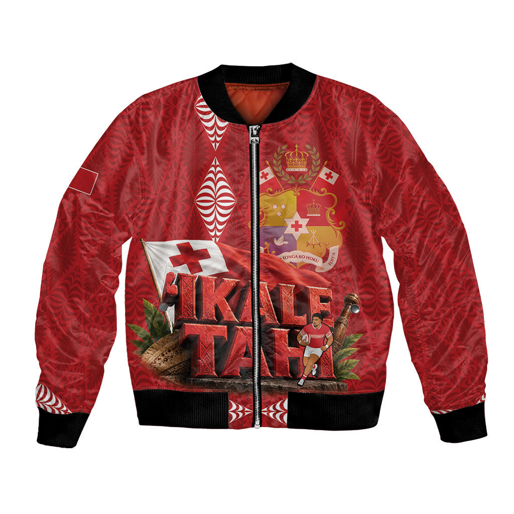 Tonga Rugby Custom Bomber Jacket 2026 Go Ikale Tahi Ngatu Pattern