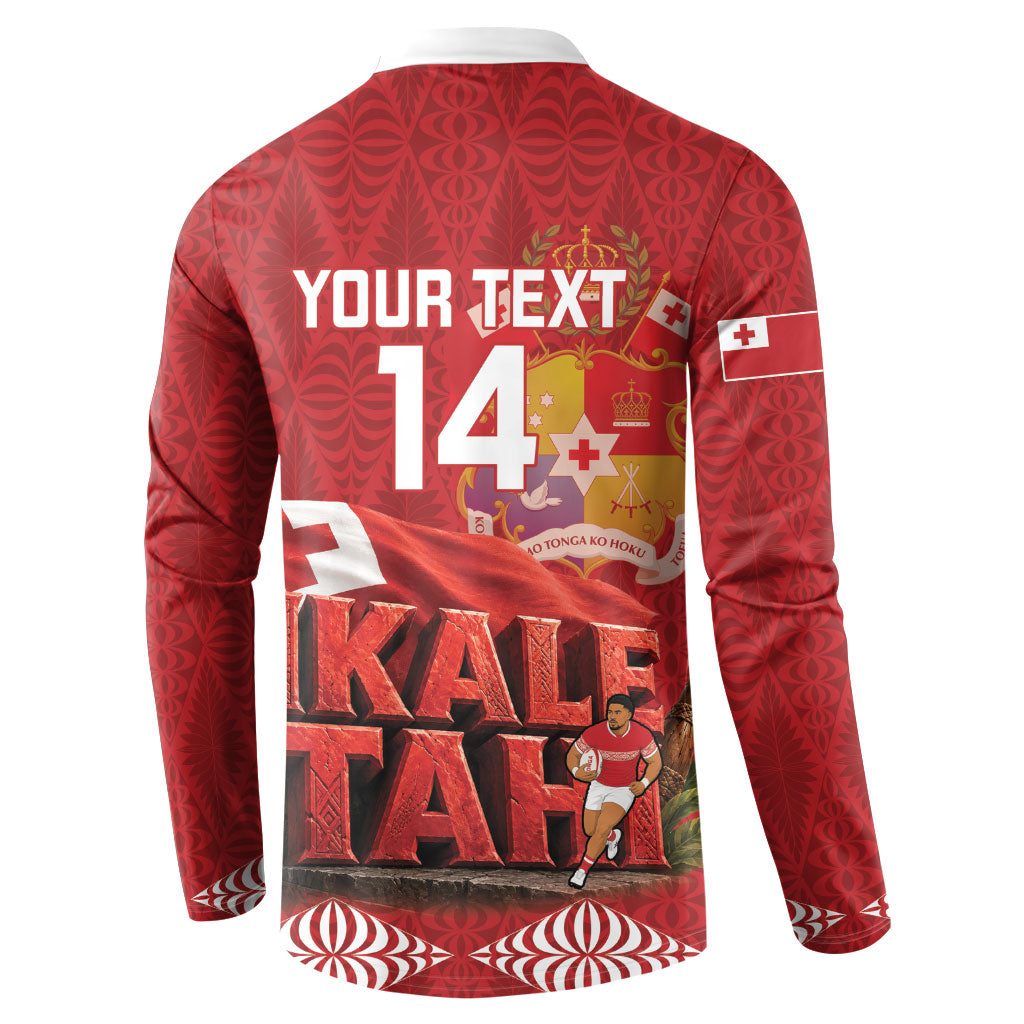 Tonga Rugby Custom Button Sweatshirt 2026 Go Ikale Tahi Ngatu Pattern