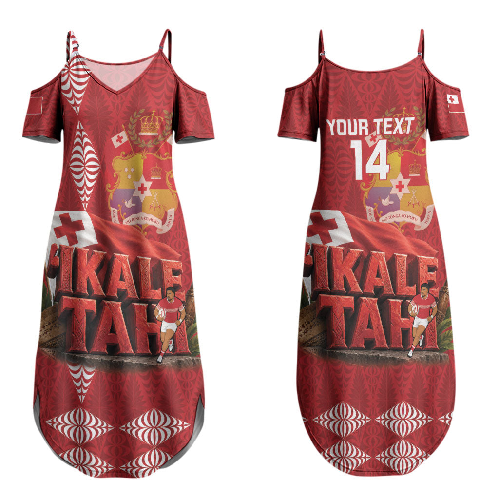 Tonga Rugby Custom Couples Matching Summer Maxi Dress and Long Sleeve Button Shirt 2026 Go Ikale Tahi Ngatu Pattern LT14 - Polynesian Pride