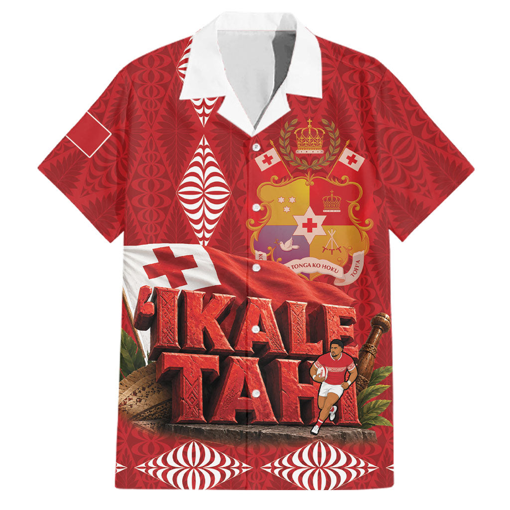 Tonga Rugby Custom Family Matching Mermaid Dress and Hawaiian Shirt 2026 Go Ikale Tahi Ngatu Pattern