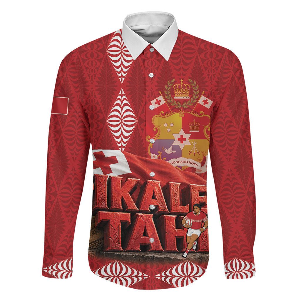 Tonga Rugby Custom Family Matching Off Shoulder Maxi Dress and Hawaiian Shirt 2026 Go Ikale Tahi Ngatu Pattern