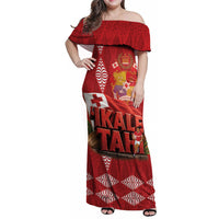 Tonga Rugby Custom Family Matching Off Shoulder Maxi Dress and Hawaiian Shirt 2026 Go Ikale Tahi Ngatu Pattern