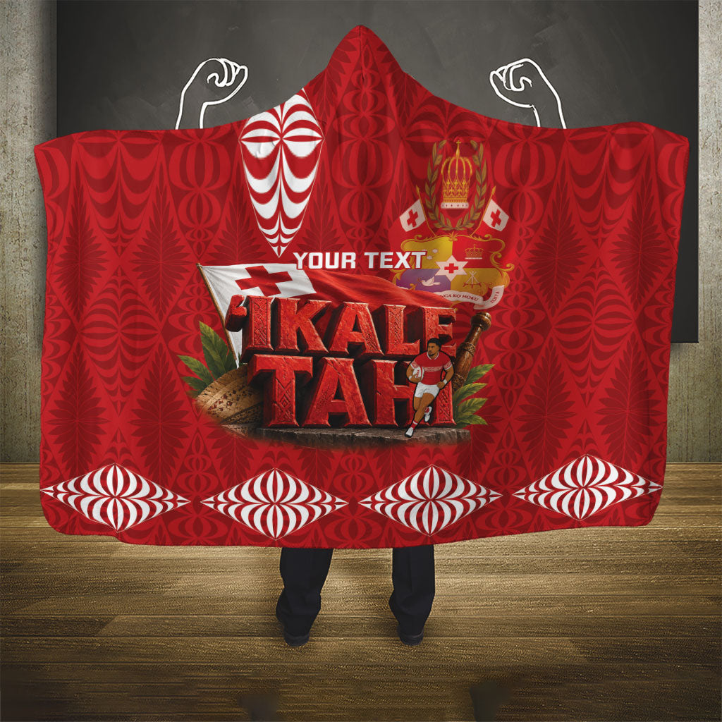 Tonga Rugby Custom Hooded Blanket 2026 Go Ikale Tahi Ngatu Pattern