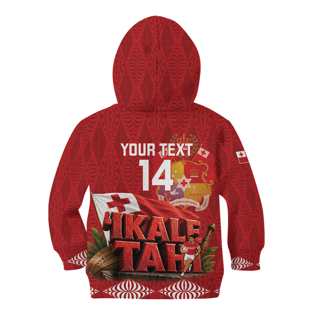 Tonga Rugby Custom Kid Hoodie 2026 Go Ikale Tahi Ngatu Pattern