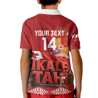 Tonga Rugby Custom Kid Polo Shirt 2026 Go Ikale Tahi Ngatu Pattern