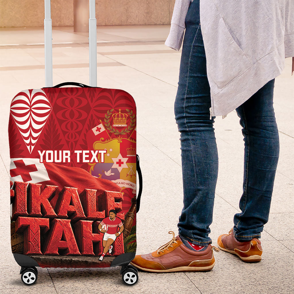 Tonga Rugby Custom Luggage Cover 2026 Go Ikale Tahi Ngatu Pattern