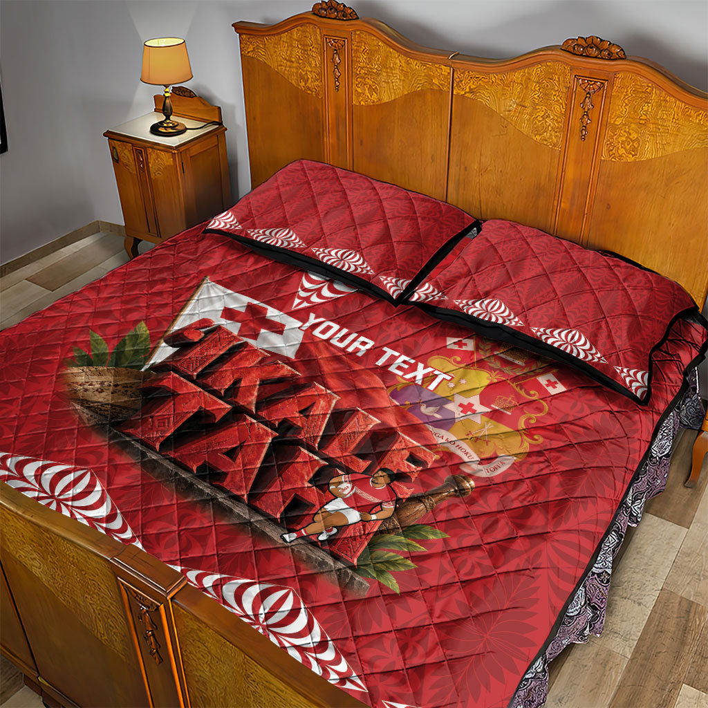 Tonga Rugby Custom Quilt Bed Set 2026 Go Ikale Tahi Ngatu Pattern
