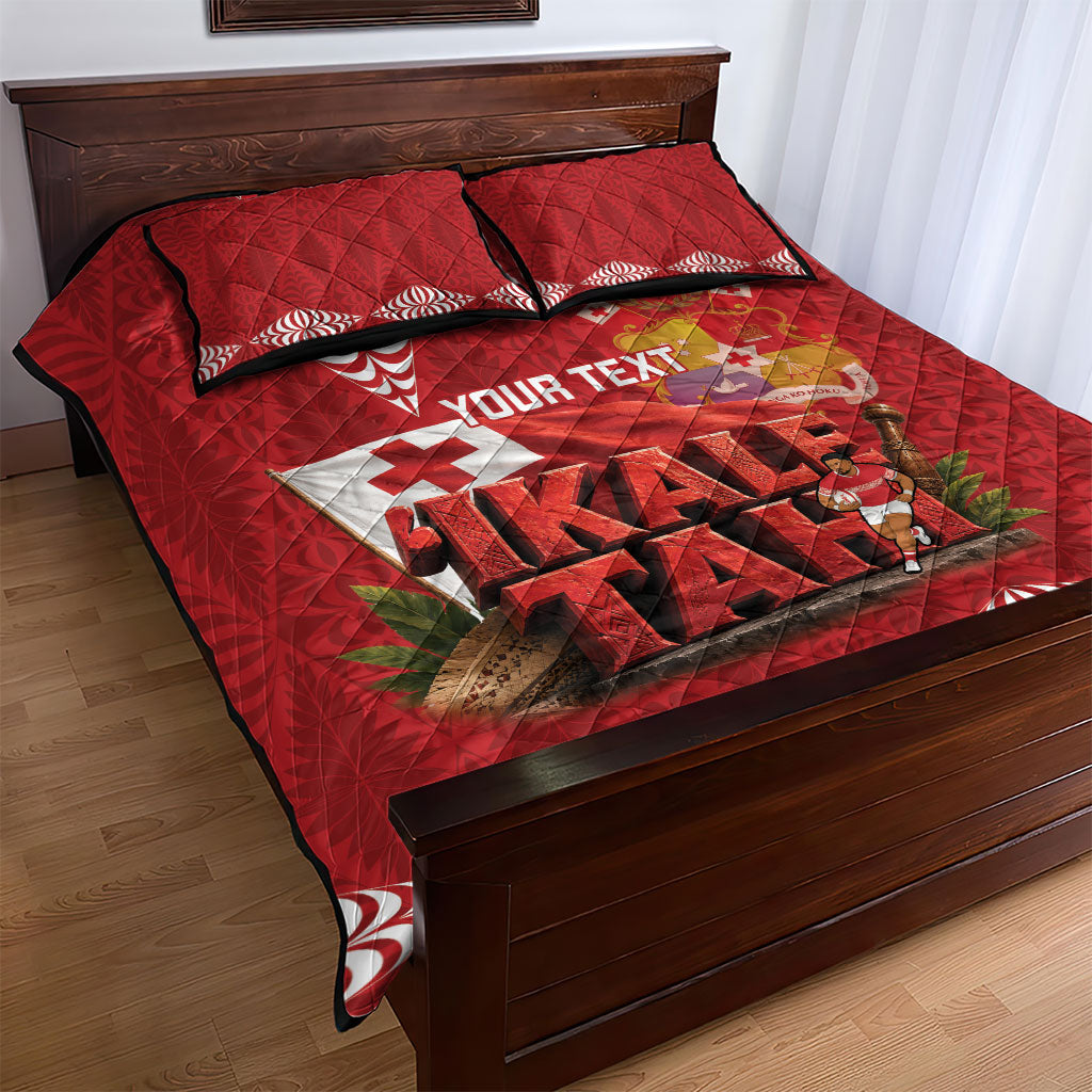 Tonga Rugby Custom Quilt Bed Set 2026 Go Ikale Tahi Ngatu Pattern