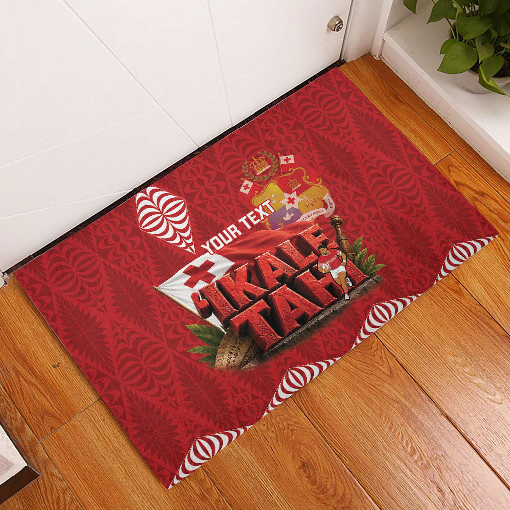 Tonga Rugby Custom Rubber Doormat 2026 Go Ikale Tahi Ngatu Pattern