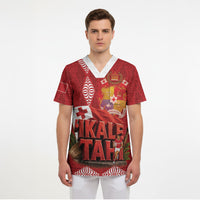 Tonga Rugby Custom Scrub Top 2026 Go Ikale Tahi Ngatu Pattern