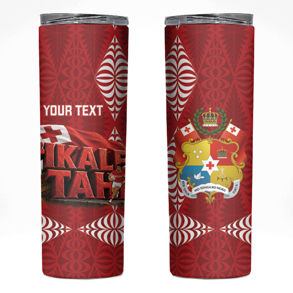 Tonga Rugby Custom Skinny Tumbler 2026 Go Ikale Tahi Ngatu Pattern