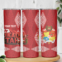 Tonga Rugby Custom Skinny Tumbler 2026 Go Ikale Tahi Ngatu Pattern