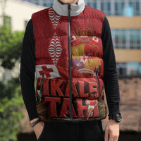 Tonga Rugby Custom Sleeveless Puffer Jacket 2026 Go Ikale Tahi Ngatu Pattern