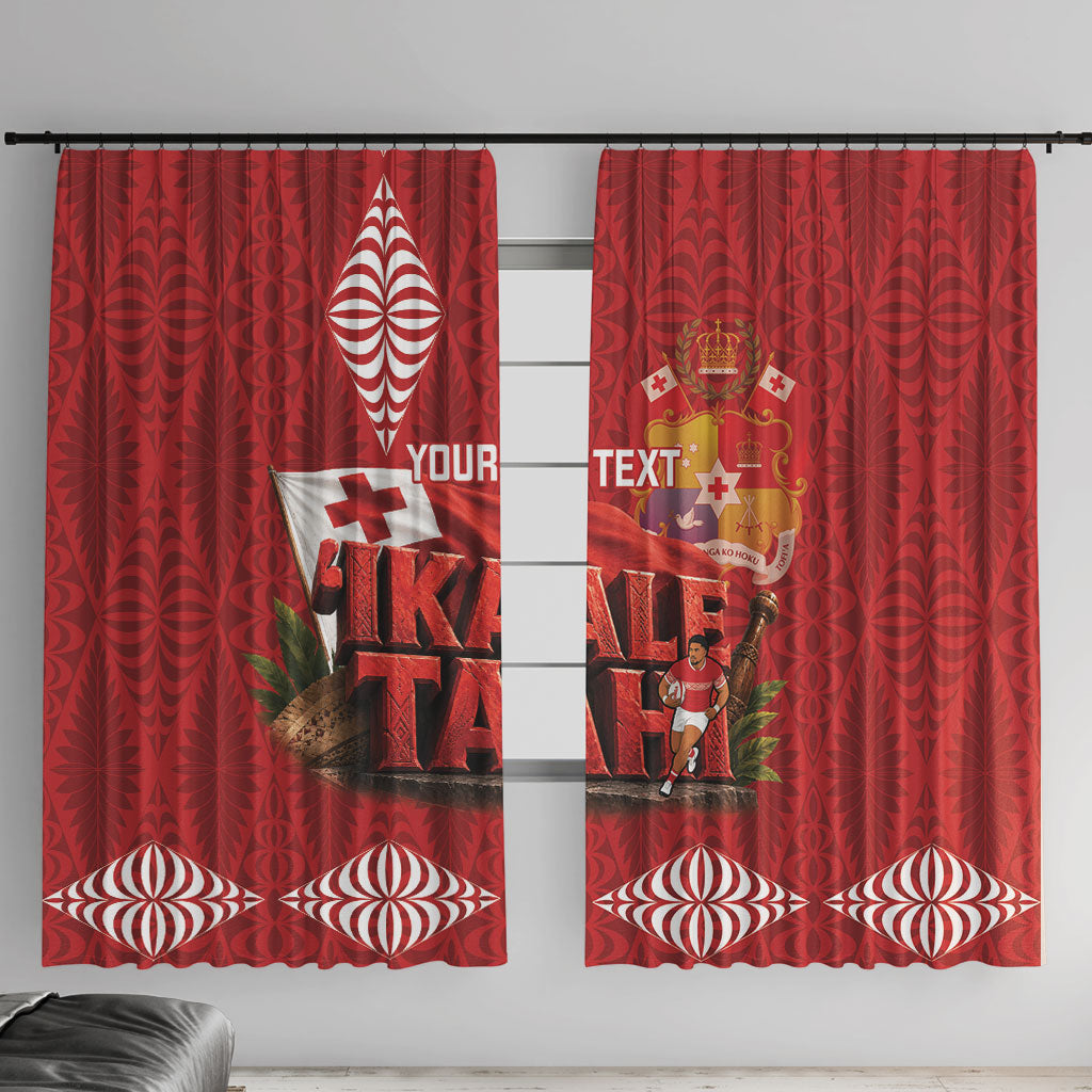 Tonga Rugby Custom Window Curtain 2026 Go Ikale Tahi Ngatu Pattern