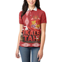 Tonga Rugby Custom Women Polo Shirt 2026 Go Ikale Tahi Ngatu Pattern