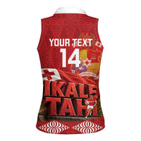 Tonga Rugby Custom Women Sleeveless Polo Shirt 2026 Go Ikale Tahi Ngatu Pattern