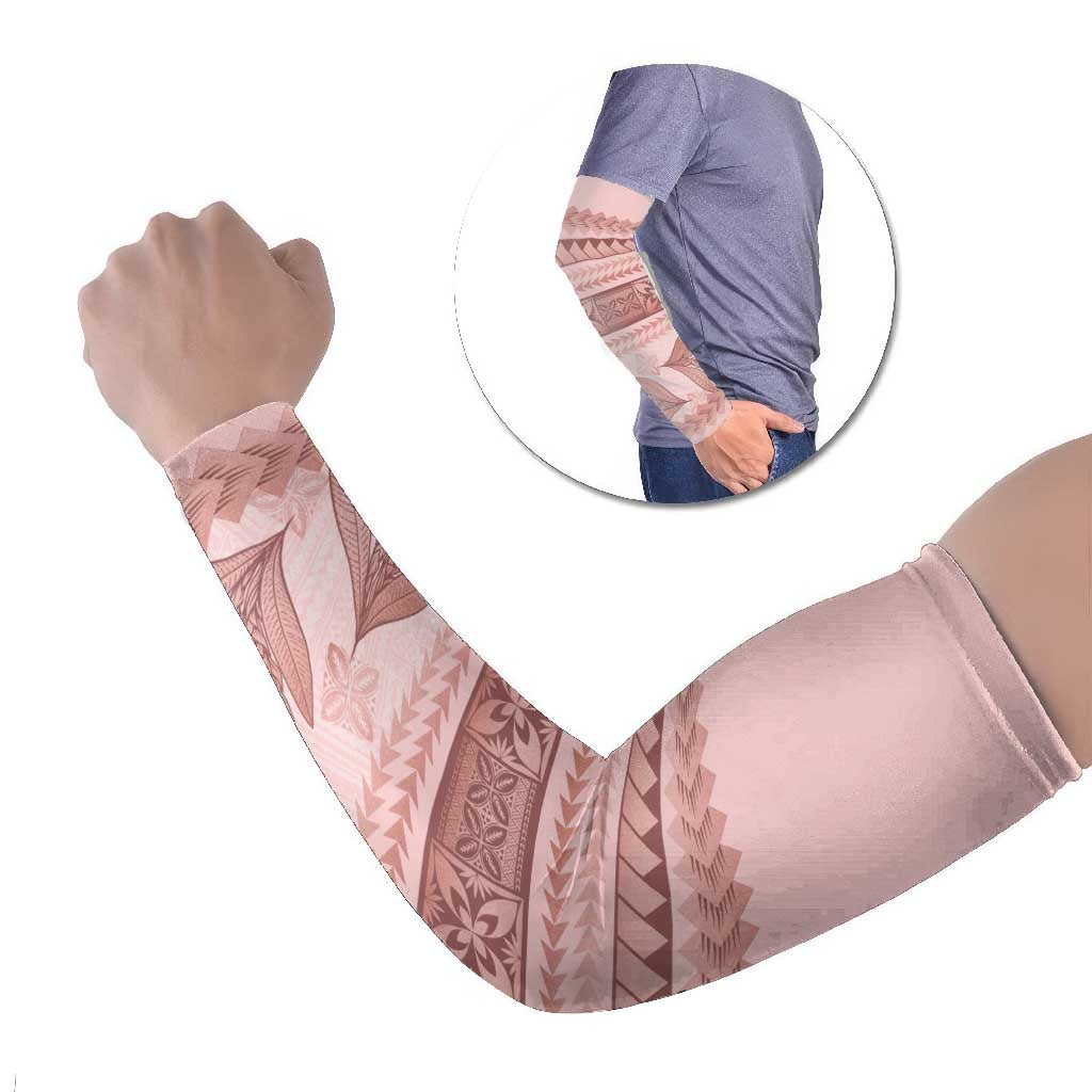 Pastel Pink Samoa Siapo Teuila Flowers Arm Sleeves LT14 Set of 2 Pastel Pink - Polynesian Pride