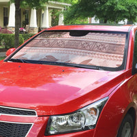 Pastel Pink Samoa Siapo Teuila Flowers Auto Sun Shade - Polynesian Pride