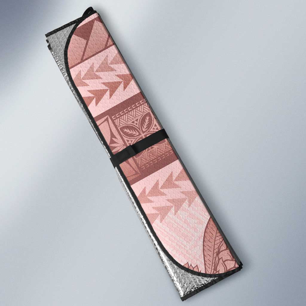 Pastel Pink Samoa Siapo Teuila Flowers Auto Sun Shade - Polynesian Pride
