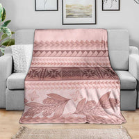 Pastel Pink Samoa Siapo Teuila Flowers Blanket - Polynesian Pride
