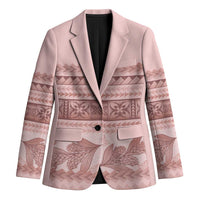 Pastel Pink Samoa Siapo Teuila Flowers Blazer - Polynesian Pride