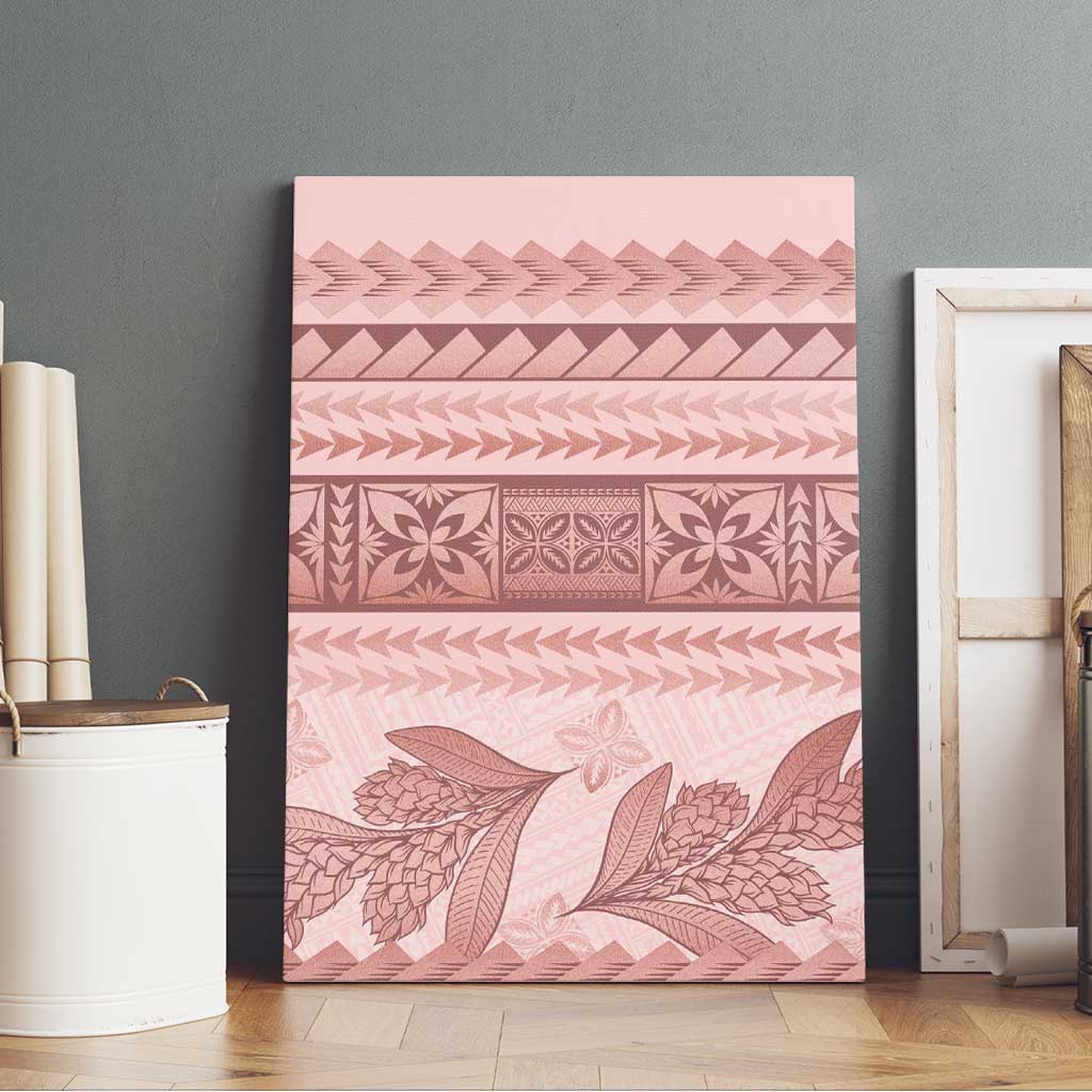 Pastel Pink Samoa Siapo Teuila Flowers Canvas Wall Art - Polynesian Pride