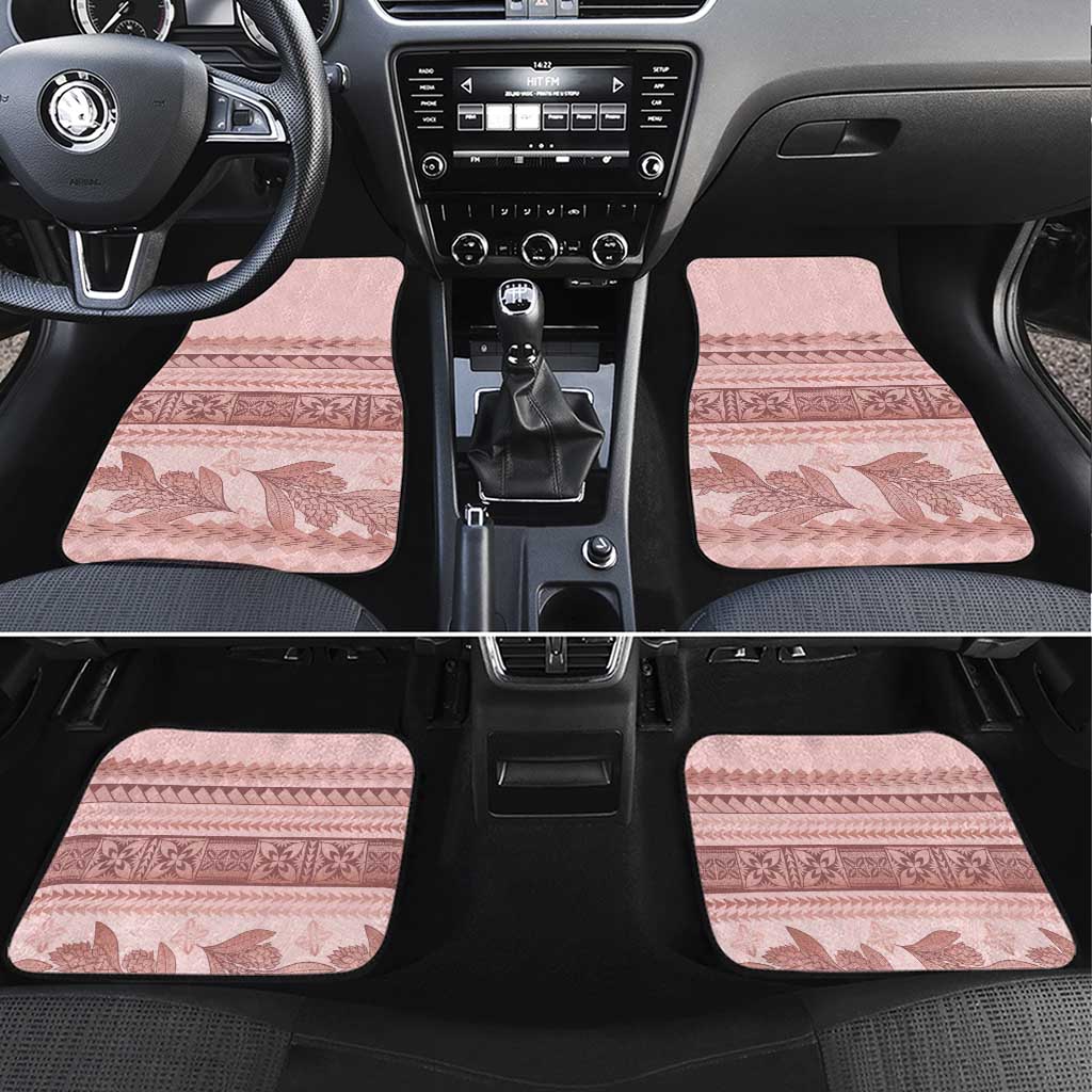 Pastel Pink Samoa Siapo Teuila Flowers Car Mats - Polynesian Pride