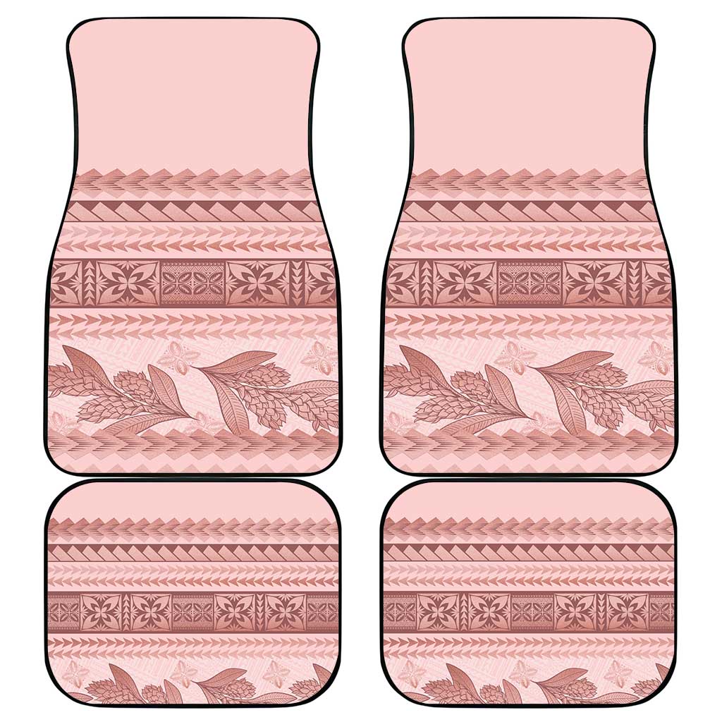 Pastel Pink Samoa Siapo Teuila Flowers Car Mats - Polynesian Pride