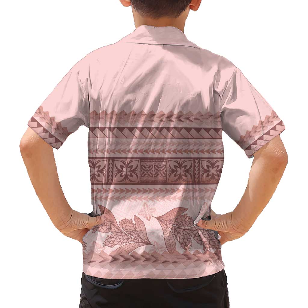 Pastel Pink Samoa Siapo Teuila Flowers Hawaiian Shirt - Polynesian Pride