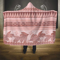Pastel Pink Samoa Siapo Teuila Flowers Hooded Blanket - Polynesian Pride