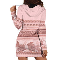 Pastel Pink Samoa Siapo Teuila Flowers Hoodie Dress LT14 - Polynesian Pride