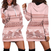Pastel Pink Samoa Siapo Teuila Flowers Hoodie Dress LT14 - Polynesian Pride