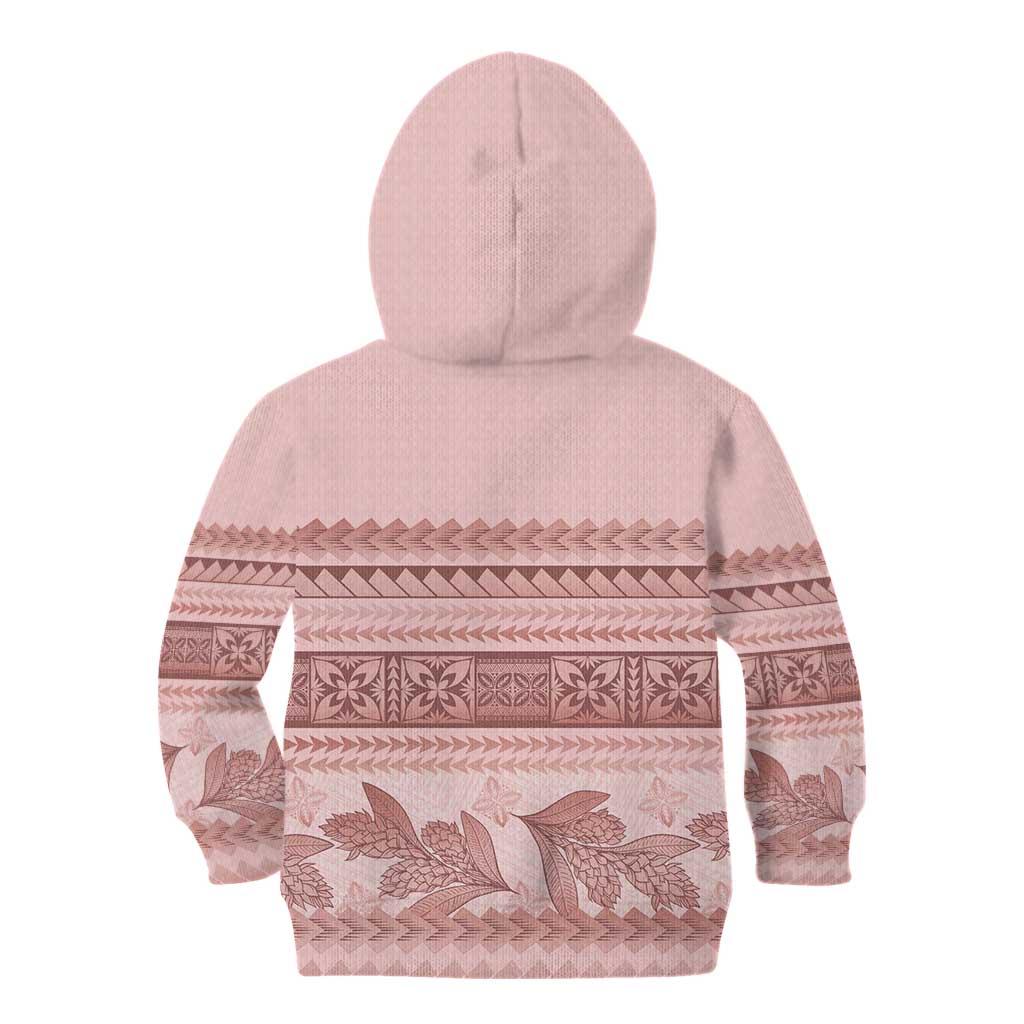 Pastel Pink Samoa Siapo Teuila Flowers Kid Hoodie - Polynesian Pride