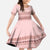 Pastel Pink Samoa Siapo Teuila Flowers Kid Short Sleeve Dress - Polynesian Pride