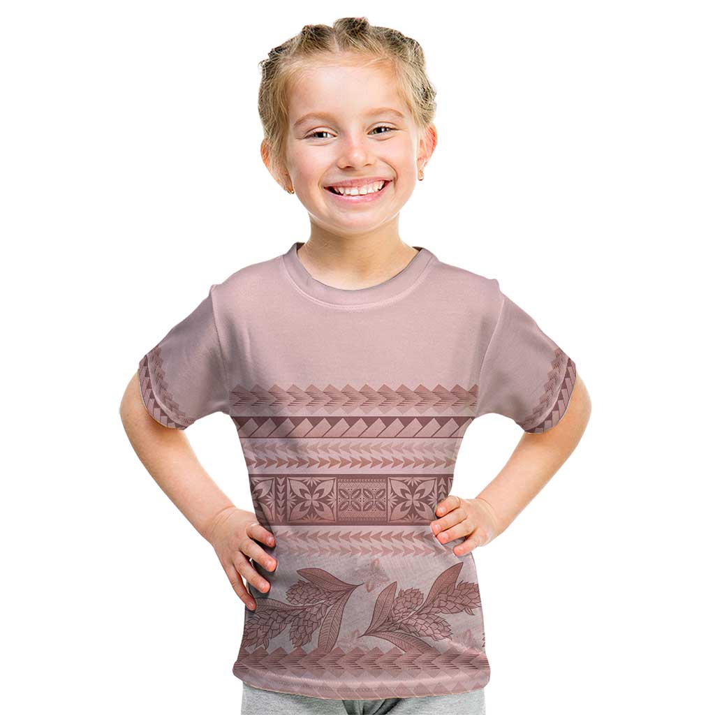 Pastel Pink Samoa Siapo Teuila Flowers Kid T Shirt LT14 Pastel Pink - Polynesian Pride