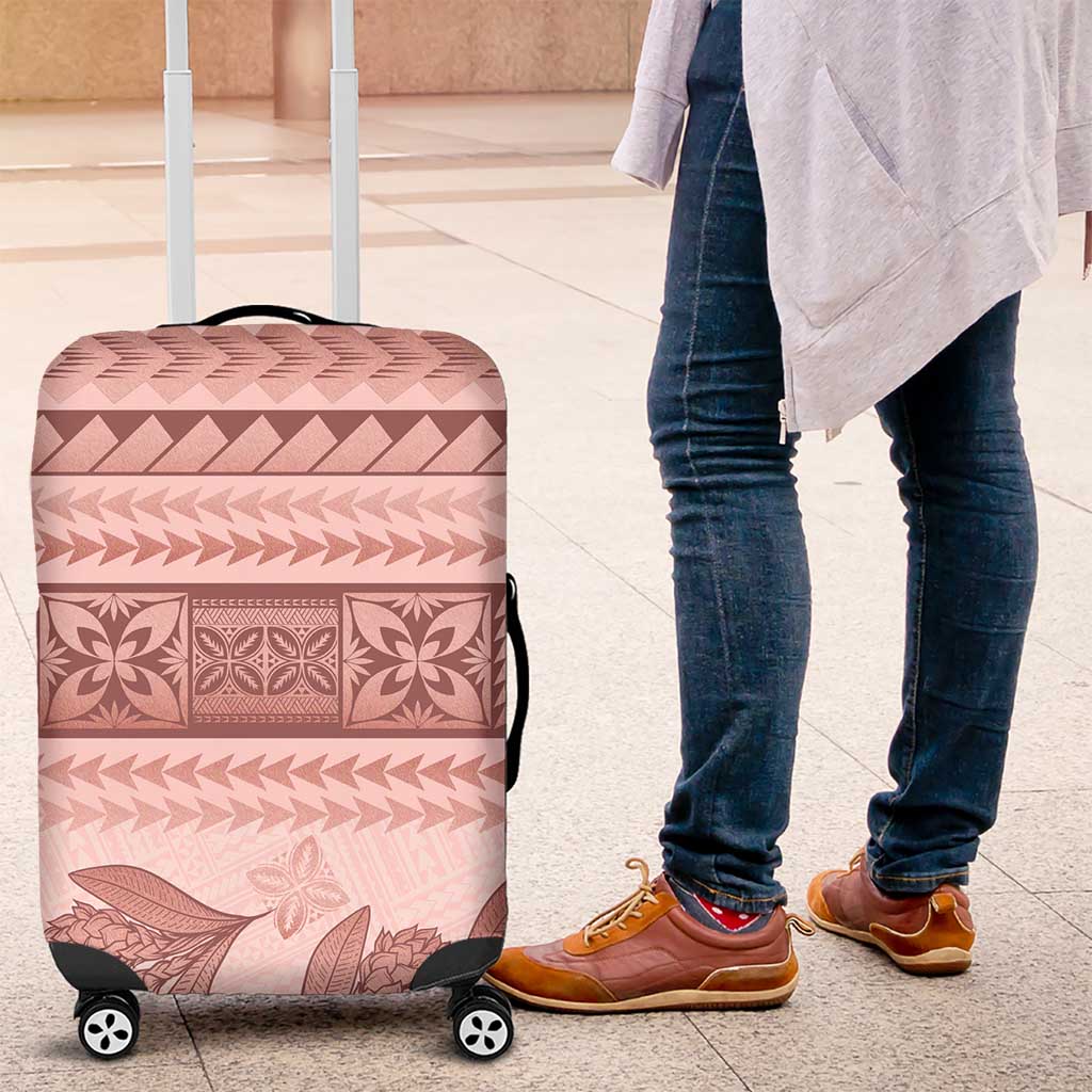 Pastel Pink Samoa Siapo Teuila Flowers Luggage Cover LT14 Pastel Pink - Polynesian Pride