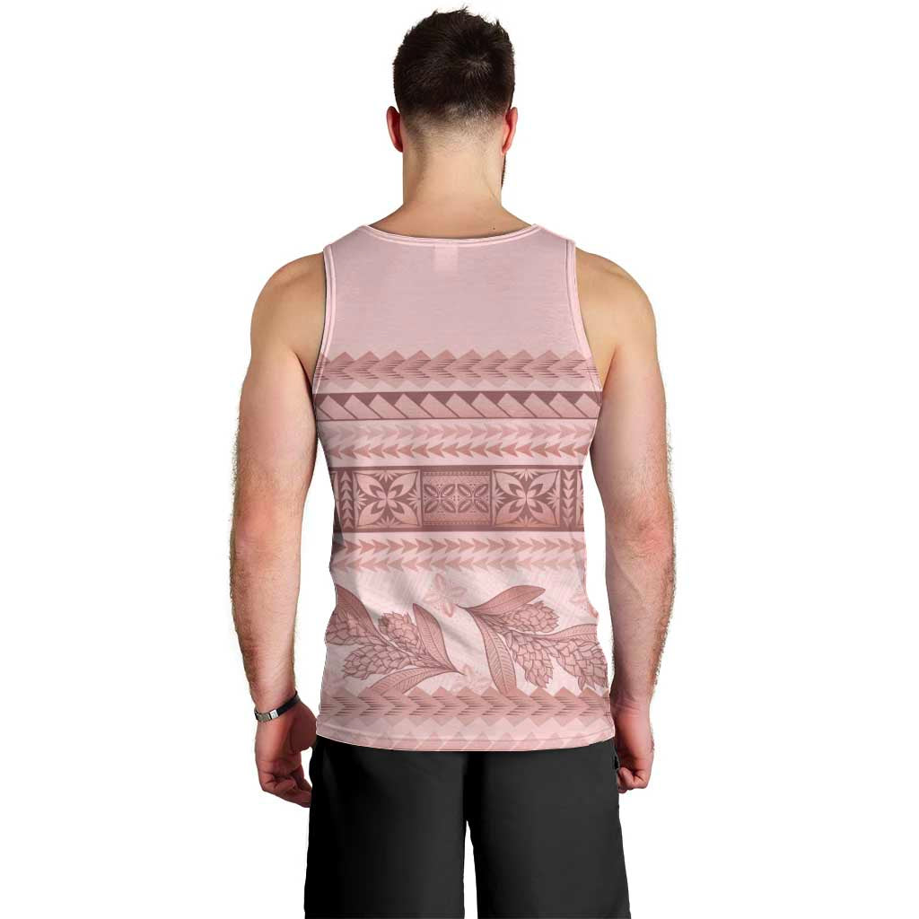 Pastel Pink Samoa Siapo Teuila Flowers Men Tank Top - Polynesian Pride