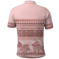Pastel Pink Samoa Siapo Teuila Flowers Polo Shirt - Polynesian Pride