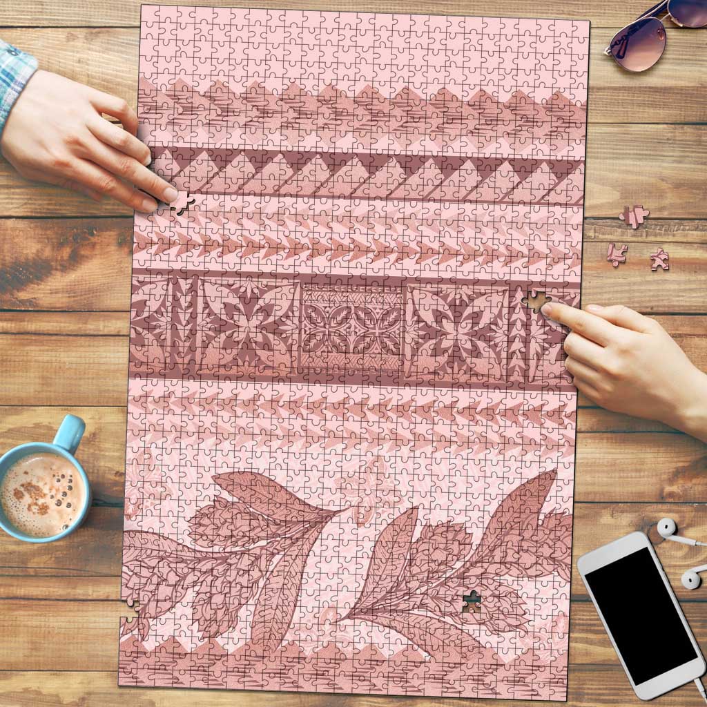 Pastel Pink Samoa Siapo Teuila Flowers Puzzle - Polynesian Pride
