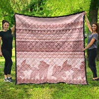 Pastel Pink Samoa Siapo Teuila Flowers Quilt - Polynesian Pride
