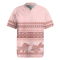 Pastel Pink Samoa Siapo Teuila Flowers Rugby Jersey - Polynesian Pride