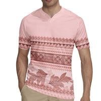 Pastel Pink Samoa Siapo Teuila Flowers Rugby Jersey - Polynesian Pride