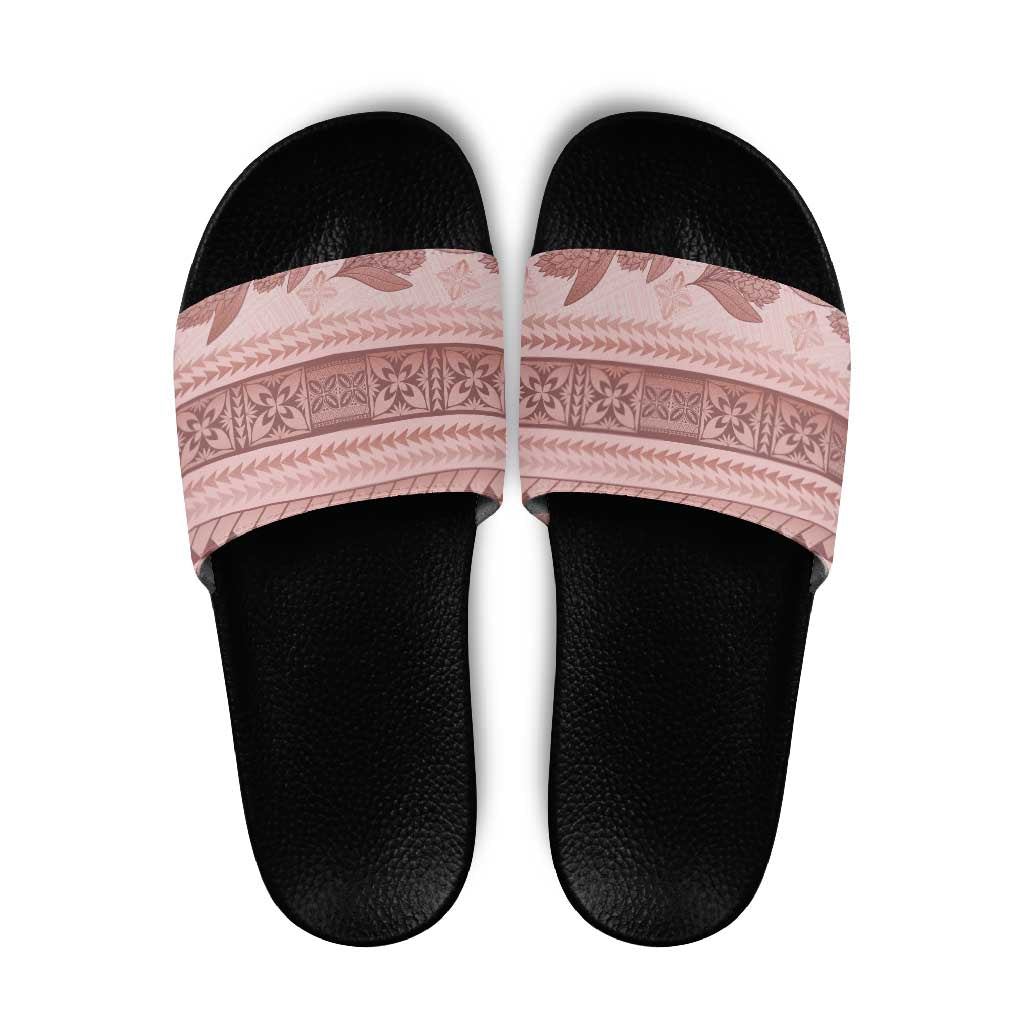 Pastel Pink Samoa Siapo Teuila Flowers Slide Sandals LT14 Pastel Pink - Polynesian Pride