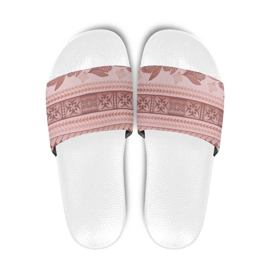 Pastel Pink Samoa Siapo Teuila Flowers Slide Sandals LT14 Pastel Pink - Polynesian Pride