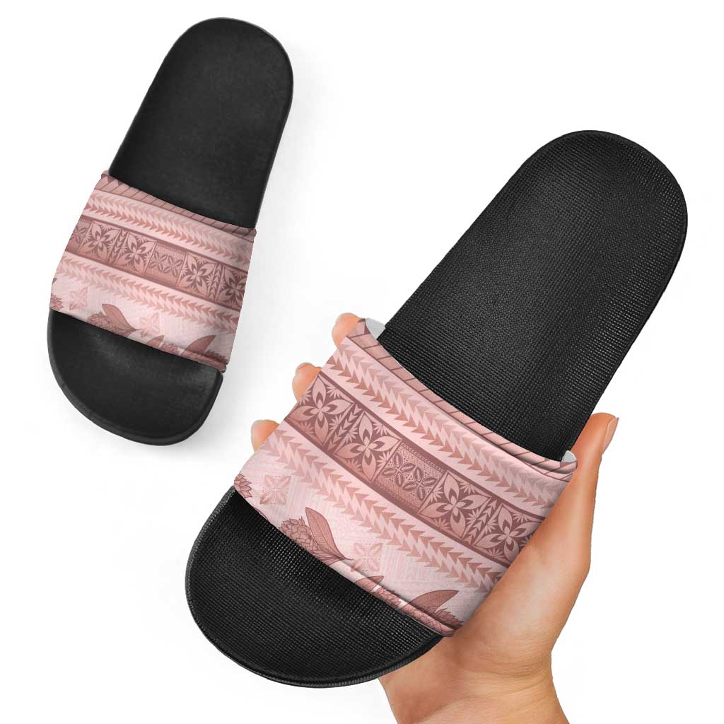 Pastel Pink Samoa Siapo Teuila Flowers Slide Sandals LT14 - Polynesian Pride